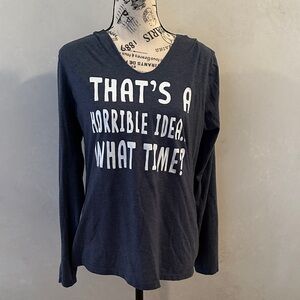 Navy Graphic Long Sleeve Shirt